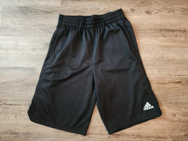 Adidas Youth Boys Shorts Black Size L LARGE 14-16 Athletic Draw String Ships $0