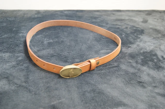 Vintage Ralph Lauren Polo  Leather Belt Brass Pony Rider buckle Size 30