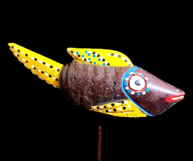 African sculpture Tribal Art Wooden Carved statue Wooden Fish Bozo Tribe -6822