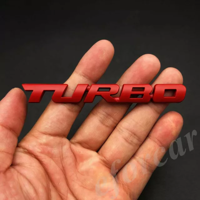 Red Metal Turbo T Car Auto Trunk Rear Tailgate Fender Emblem Badge Decal Sticker