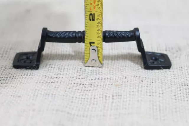 2 Cast Iron Black Barn Handle Gate Pull Shed Door Handles Fancy Drawer Pulls 8