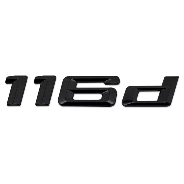 Gloss Black 116 D Car Flat Letter Number Rear Trunk Boot Badge Emblem For BMW