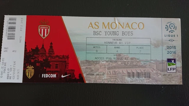 Ticket De Match AS Monaco RC Lens 1991/1992 - Collection Football - RARE - Fabriqué En France