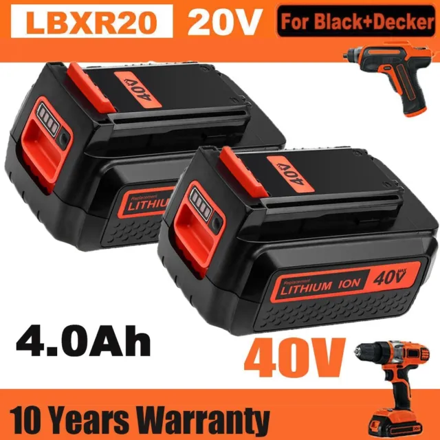 2x 4.0Ah For Black & Decker 40V Lithium Battery 40 Volt Max LBXR36 LBX2040 LSW36