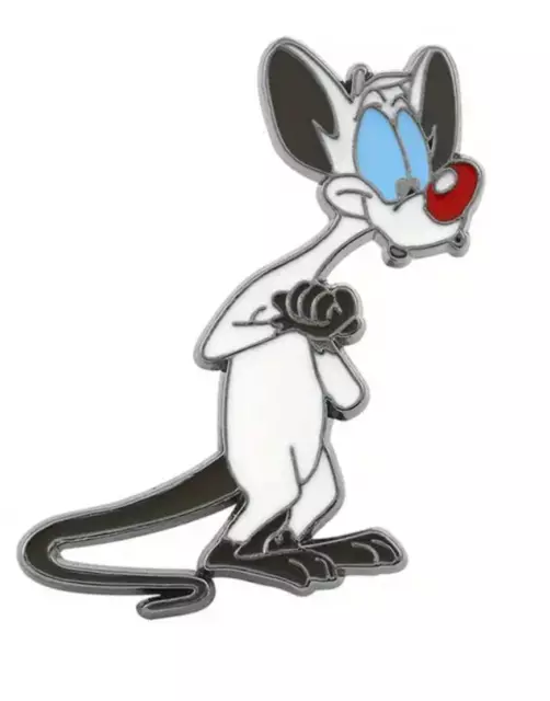 PINKY FROM PINKY AND THE BRAIN CARTOON SERIES METAL BADGE FREE