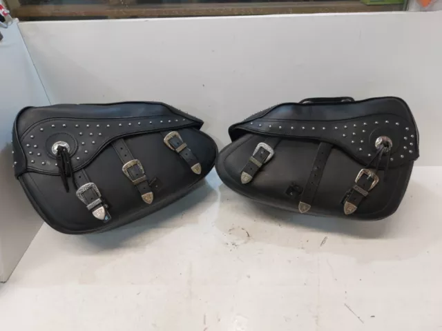 HELD LEATHER MOTORCYCLE Saddle Bags Panniers Large P5 40.00