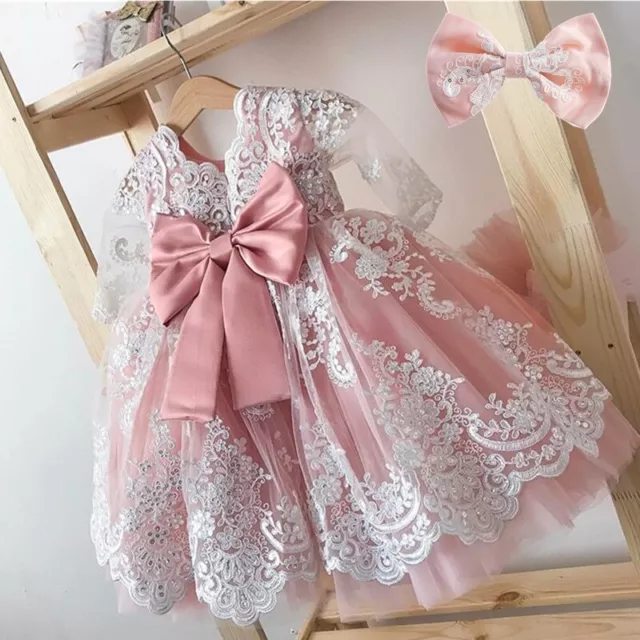 12M Birthday Dress Newborn Christening Gown Infant Toddler Baptism Dresses Baby