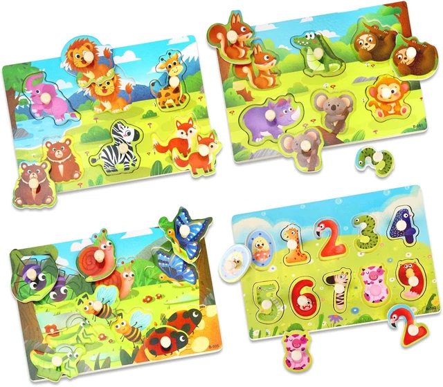 EACHHAHA Puzzle en Bois pour Bébé,Puzzles Enfant 1 2 3 Ans,Jouets éDucatifs pour Bébé,Puzzle à