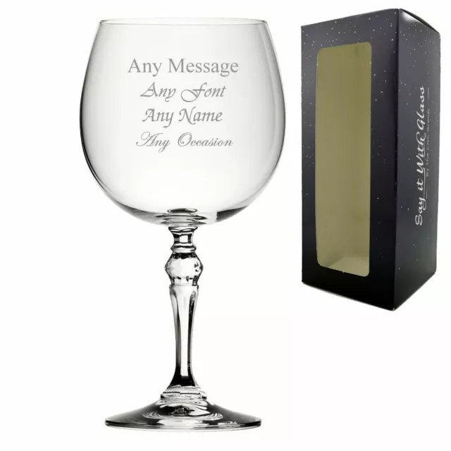 Personalised Engraved 22oz Bar Gin Balloon Glass with Gift Box