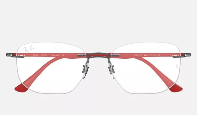 RAY-BAN RB8757 1192 Irregular Rectangle Gunmetal Rimless Eyeglasses ...