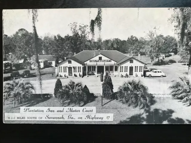 Vintage Postcard 1940's Plantation Inn & Motor Court Savannah Georgia (GA)