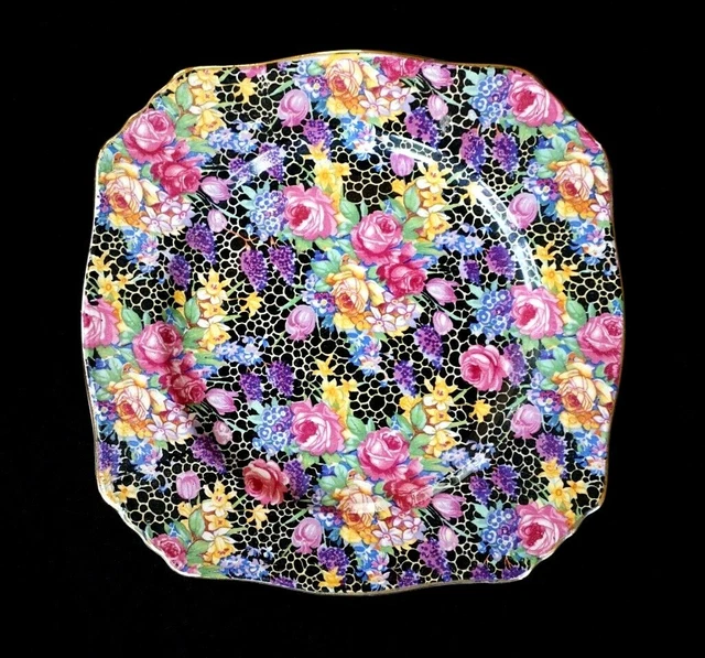 Beautiful Royal Winton Grimwades Chintz Hazel Coffee Trio 6