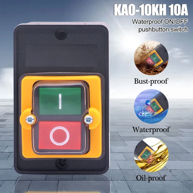 WATERPROOF OUTDOOR PUSH Button Switch On Off 380V Start Stop Single ...