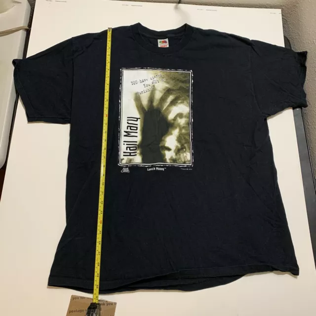 Jesus T Shirt Hail Mary Metal Atlas Games Trident 1999 Cross size 2XL Vintage
