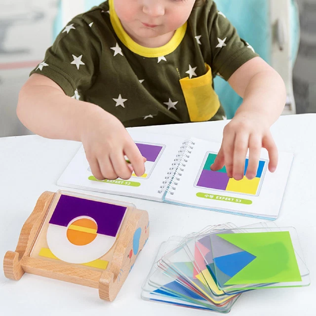WOODEN PATTERN BLOCKS Layered Shape Game Tangram Shapes for ...
