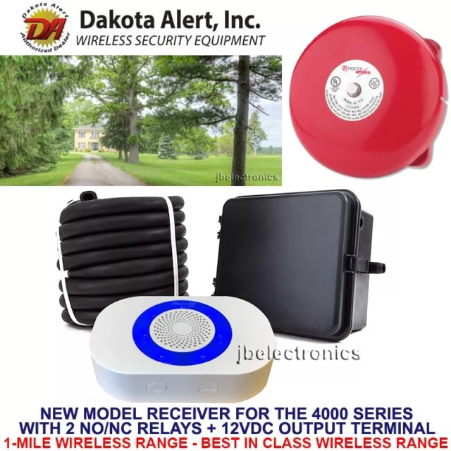 Dakota Alert Dcrh-4K Plus / Dcrh-4000 Plus Rubber Hose Driveway Alarm + Bell