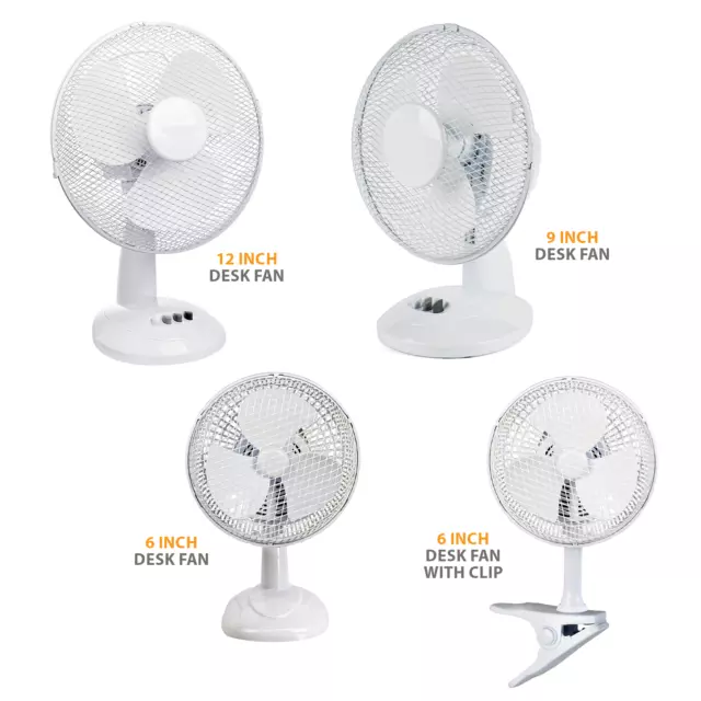 Portable Desk Fans Oscillating Cooling Standing/Clip 2/3 Speed Fan Home Office