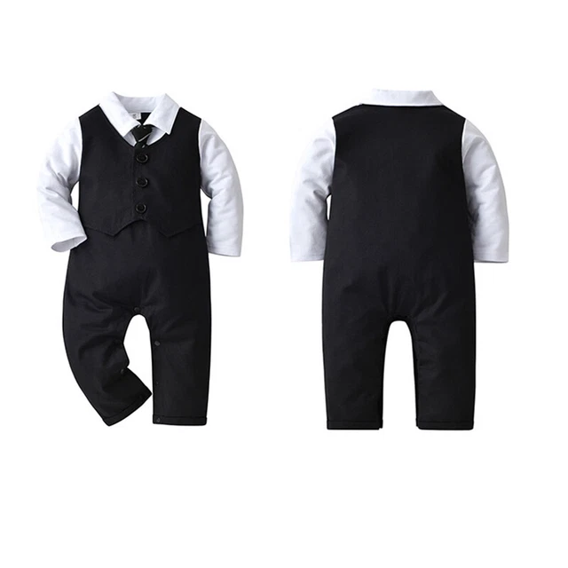 3-24 M Baby Boy Formal Party Wedding Tuxedo Waistcoat Outfit Suit Birthday Suit 2