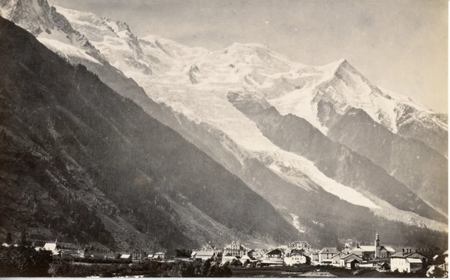 Tirage Vintage Chamonix 1885 - Vue Générale, Albumine, 8,5x17 Cm - Original