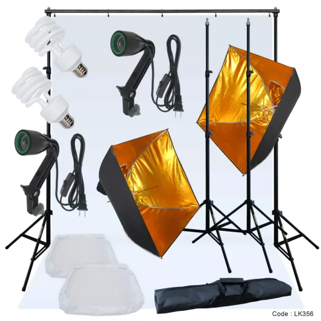 Linco Lincstore Mini Studio Lighting Backdrop Stand White Photo Background Kit 2