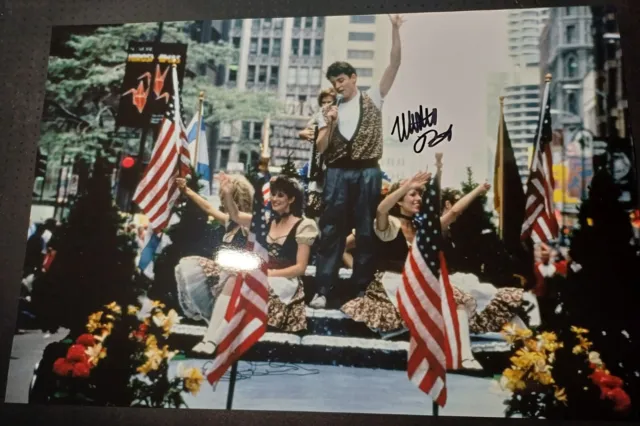matthew broderick singing during a scene from ferris bueller signed 12x8 photo