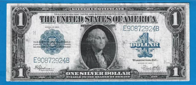 1923 $1 Silver Certificate-Horse Blanket Note,FR 237,Circ Fine,Nice!