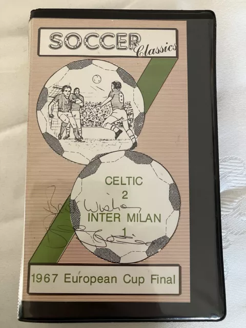 Celtic Fc 1967 European Cup Final On VHS Black And White Signed By Billy McNeill