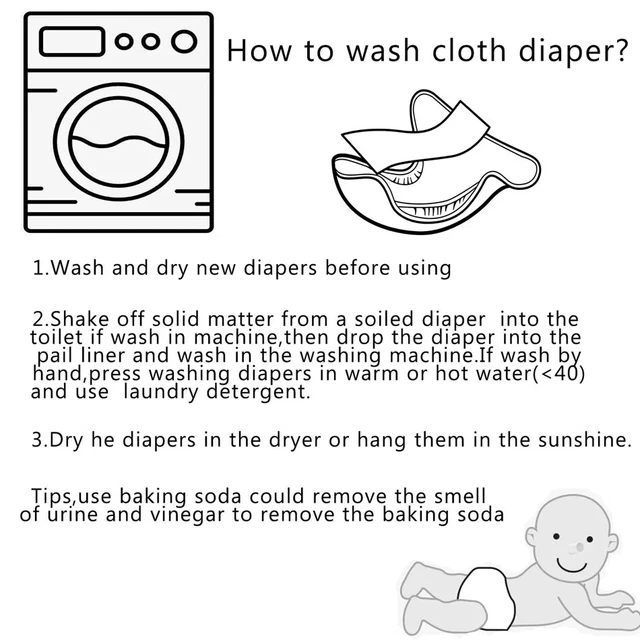 Washable Baby Cloth Diaper Eco-friendly Ecological Nappy Adjustable Infant 6