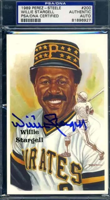 Willie Stargell PSA DNA Coa Signed Perez Steele Postcard Set Break Autograph