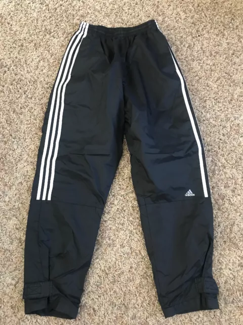 Adidas 3 Stripes Pants  Youth M Black White Workout Gym Athletic wear EUC