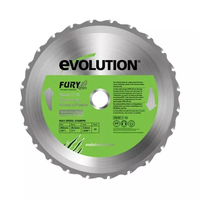 Evolution Fury Lama da taglio multimateriale 255 mm 24T