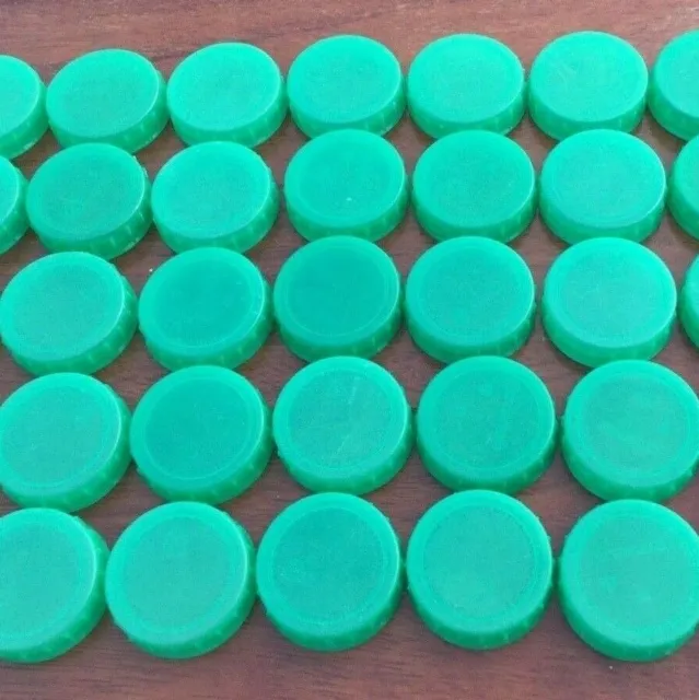 25 tapas superiores a tornillo botella de leche de plástico verde, artesanías pasatiempos reciclaje reutilización