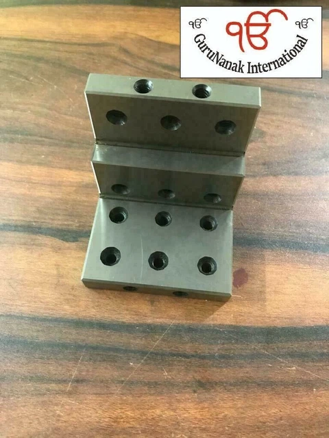 ANGLE PLATE 3x3x3" stepped,Precision Hardened Ground w. tapped holes 0.0002"