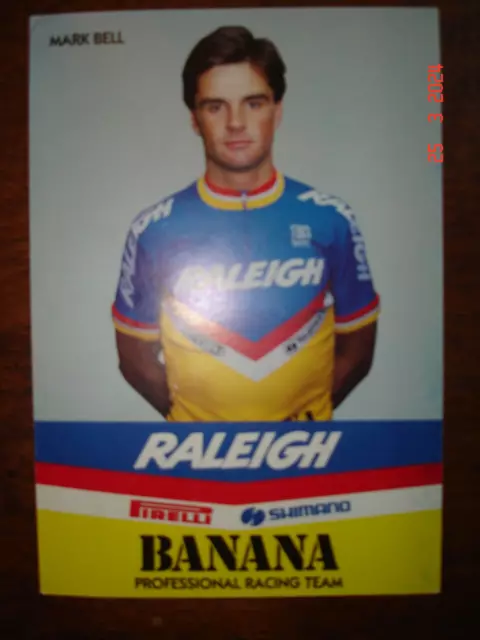 cyclisme carte  MARK BELL   RALEIGH 1987 BANANA PIRELLI SHIMANO