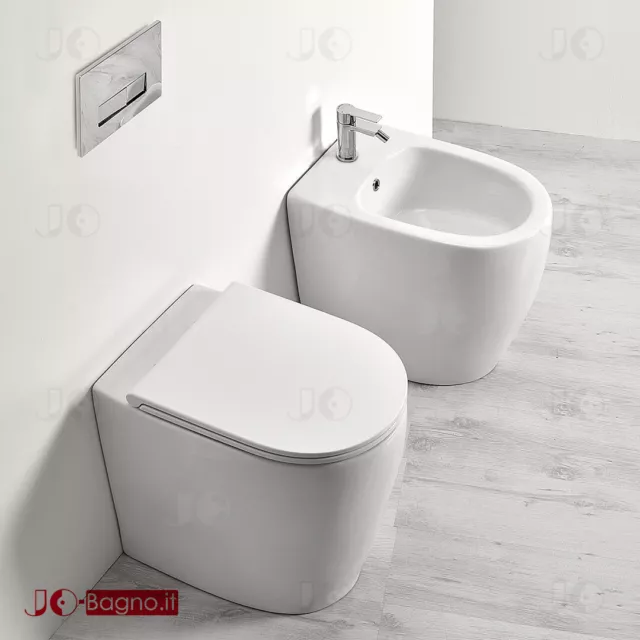 Sanitari Bagno ceramica H50 a Terra Filo Muro Senza Brida per Terza Età