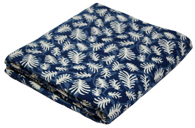 3M 2.3m Arbre de Vie Main Bloc Tissu Imprimé Indien Coton Indigo Tissu Bleu 