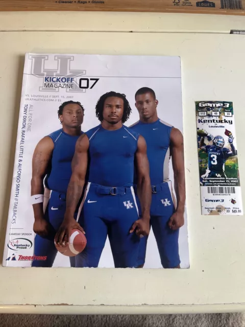 2007 Football Program Ticket Stub Kentucky Wildcats Louisville Cardinals