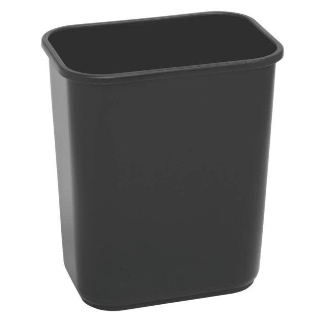 Continental 2818BK Black Plastic Rect. 28 Qt. Recyling Wastebasket