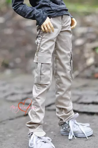 1/6yosd 1/4MSD 1/3SD BJD Doll Clothes Beige Cargo Pants Trousers Multi Pockets