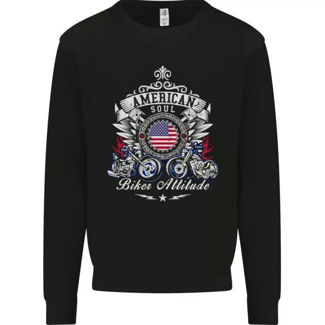 American Biker Atteggiamento Moto America Uomo Felpa Maglione