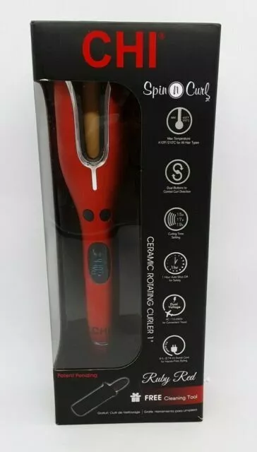 CHI Spin N Curl 1" Curling Iron - Ruby Red (CA2288)