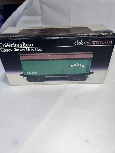 Jim Beam Casey Jones Box Car Train Bourbon Decanter Green With Box