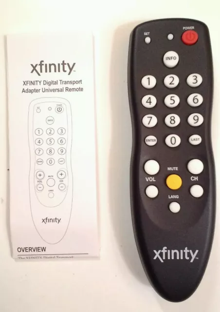 Comcast Xfinity Cable Dta (Digital Transport Adapter) Universal Remote Control