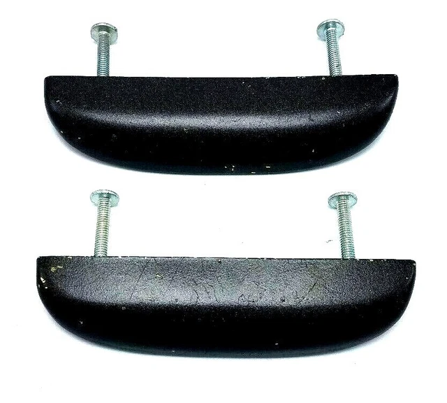 1 Pair Retro Drawer Pulls Finger Cup Style Black Painted Brass
