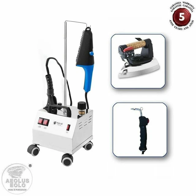 EOLO Centrale Vapeur AV01 S RA Professionnelle Remplissage Automatique Brosse Vapeur Défroisseur Vertical Sèche Chaudière en Cuivre à Economie d'Energie Anticalcaire