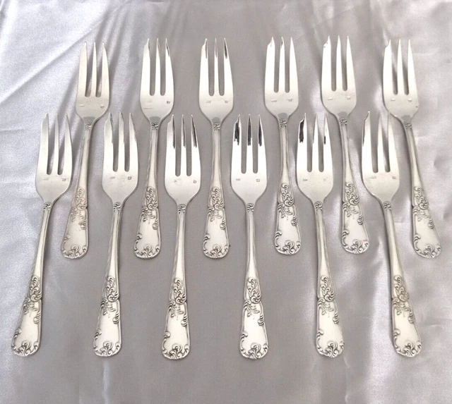 Frionnet François, 12 table forks, Louis XV, silver metal, XX