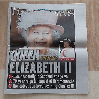 NEW YORK DAILY News Queen Elizabeth Ii Death 1926-2022 September 9 2022 ...