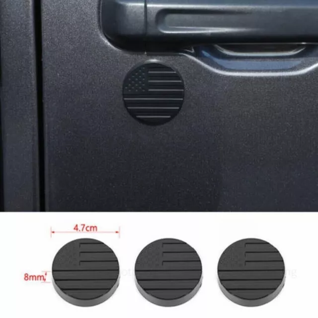 3PCS Schwarz Tür Schlüssel Sockel Abdeckung für Jeep Wrangler TJ JK JL Gladiator