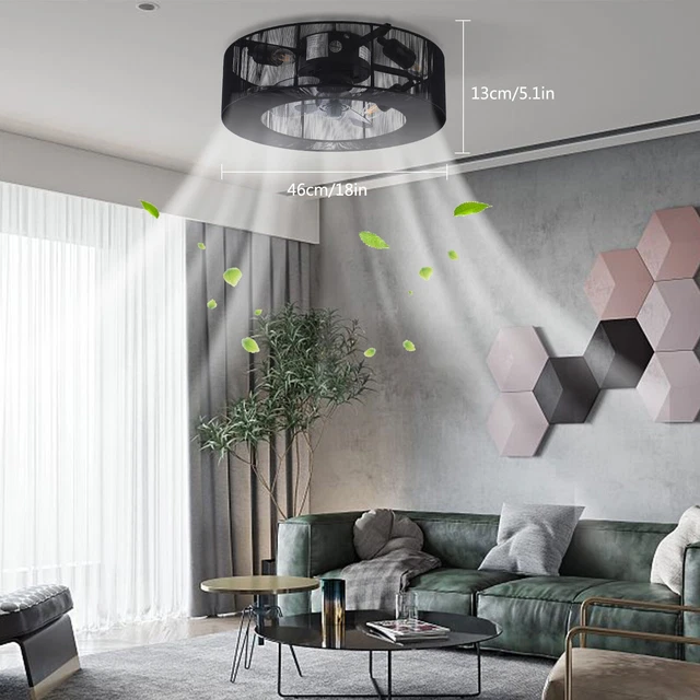 18& RUSTIC FARMHOUSE Ceiling Fan Light Cage Metal LED Chandelier Lamp