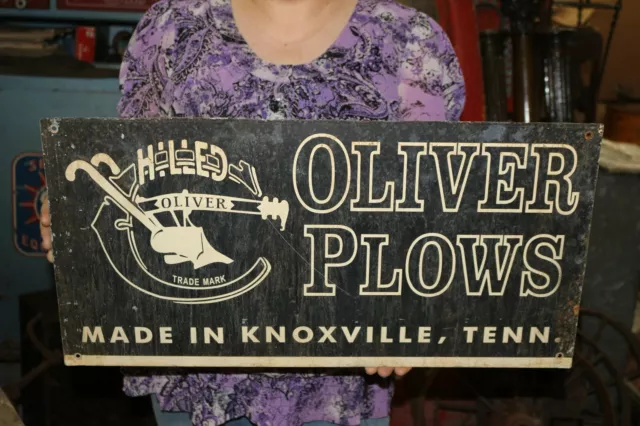 Oliver Chilled Plows Farm Knoxville Tennessee Tractor 42" Metal Gas Oil Sign